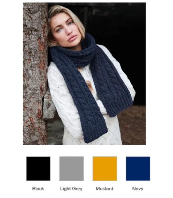 BB499 Beechfield Cable Knit Melange Scarf